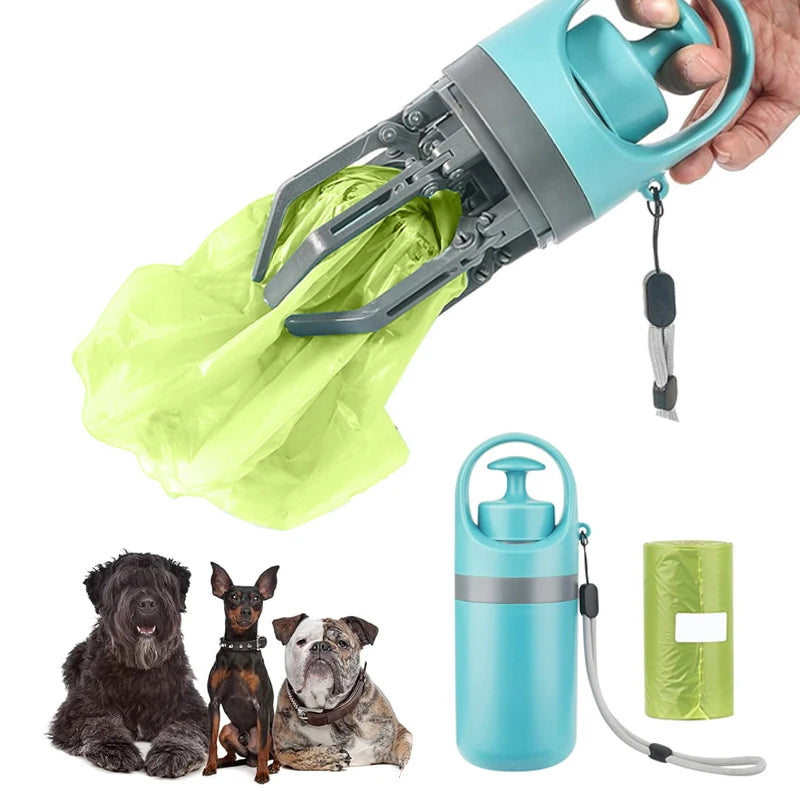 Portable Dog Waste Collector with Bags - Outdoor Pet Poop Grabber and Cleaning Tool