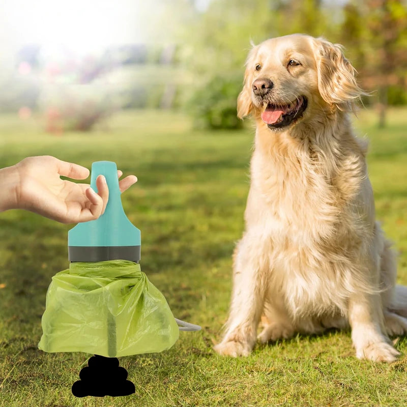 Portable Dog Waste Collector with Bags - Outdoor Pet Poop Grabber and Cleaning Tool