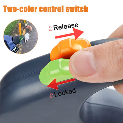3M Reflective Retractable Dual Dog Leash for Small Dogs - 360° Swivel, Tangle-Free Design with Integrated Lights