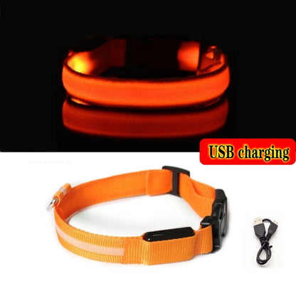 LED Dog Collar Light - Anti-Lost Night Safety Accessory for Dogs and Puppies, USB Rechargeable