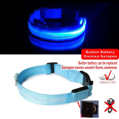 LED Dog Collar Light - Anti-Lost Night Safety Accessory for Dogs and Puppies, USB Rechargeable