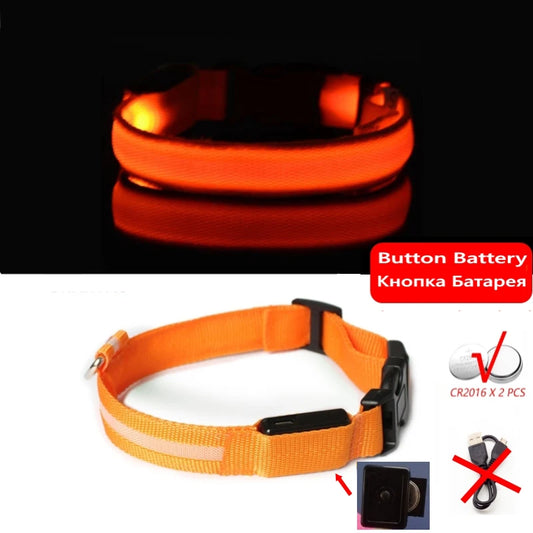 LED Dog Collar Light - Anti-Lost Night Safety Accessory for Dogs and Puppies, USB Rechargeable