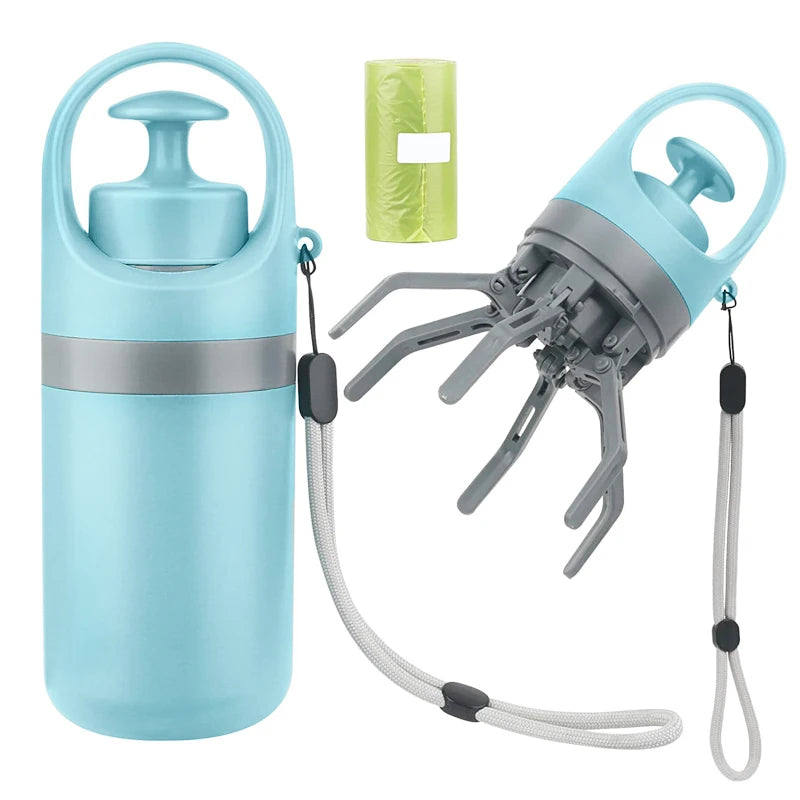 Portable Dog Waste Collector with Bags - Outdoor Pet Poop Grabber and Cleaning Tool